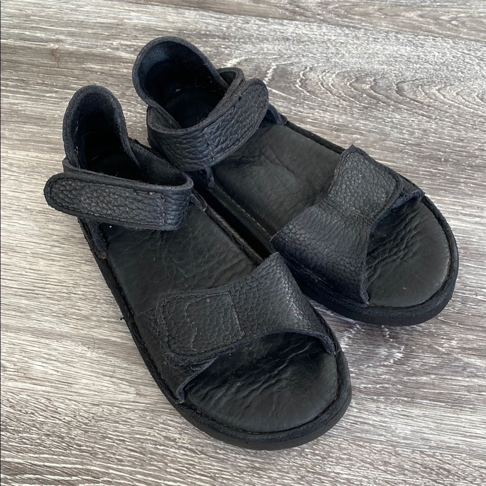 Black Leather Women’s Orthotic Sandals 9 Adjustable Straps Comfy Vacation Casual